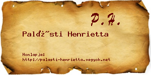 Palásti Henrietta névjegykártya